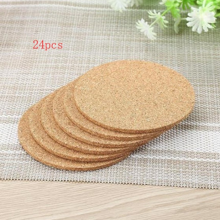24 Piece Natural Cork Coasters