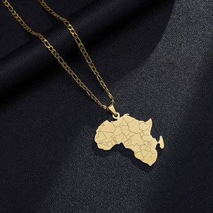 All-match Jamaica Map Geometric Pendant Necklace