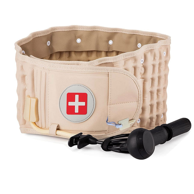 1Pc Decompression Back Belt Lumbar Spine Support Lower Back Air Traction Device With Extension Pad For Men Women Pain Relief Fit For All Waist