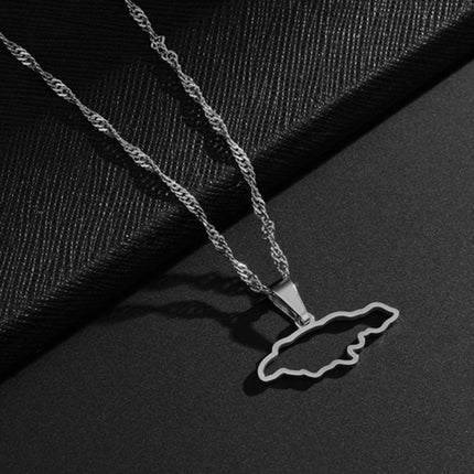 All-match Jamaica Map Geometric Pendant Necklace