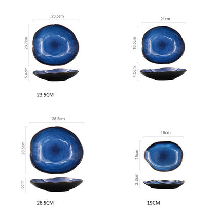 Western dishes household ceramic irregular flat plates