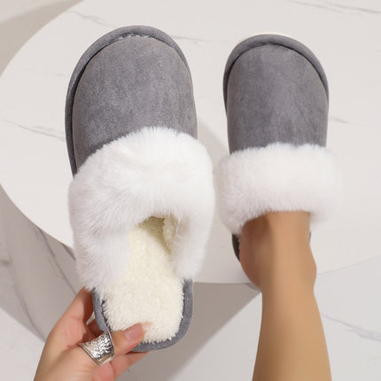 Winter Warm Plush Slippers Home Indoor Non-slip Bedroom Floor Soft Fuzzy Slipper For Couple Fashion Solid House Shoes