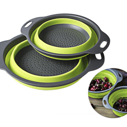 Foldable Silicone Colander Fruit Vegetable Washing Drain Basket Strainer Kitchen Collapsible Silicone Colander Baskets