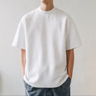 Plus Size Cotton Men's Blank T-Shirt White Oversized Retro Solid Color T-Shirt Large Size Men's Women's Fashion Short Sleeve Men's T-Shirt
