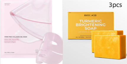 Turmeric Kojic Soap Turmeric Kojic Acid Soap Handmade Skin Products Natural Turmeric Soap Bar Skin Clean Dark Spot Remover Moist Bathing Facial Soap