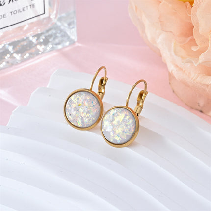 New Sequin Rhinestone Earrings Fashion Stainless Steel Jewelry For Women