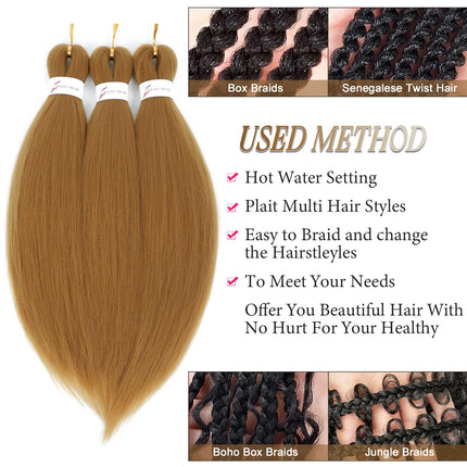 Easy Braids Ombre Braiding Hair Pre Stretched Long Braid 20Inch Professional Braid Hair Extensions Synthetic Crochet Twist Braids Ombre Braiding Hair (1b/bug/pink#-3PCS)