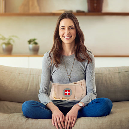 1Pc Decompression Back Belt Lumbar Spine Support Lower Back Air Traction Device With Extension Pad For Men Women Pain Relief Fit For All Waist