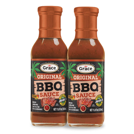 Grace Jamaican Style Jerk BBQ 16oz - 2 Pack Jamaican Jerk Seasoning, Marinade & Dipping Sauce - Best Hot Barbecue Sauce -