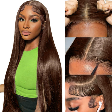 mengkai 26 Inch 13X6 HD Lace Front Wigs Human Hair Pre Plucked 13x6 Straight Lace Front Wigs Human Hair Frontal Wigs for Women Human Hair Straight Frontal Wigs Human Hair with Baby Hair