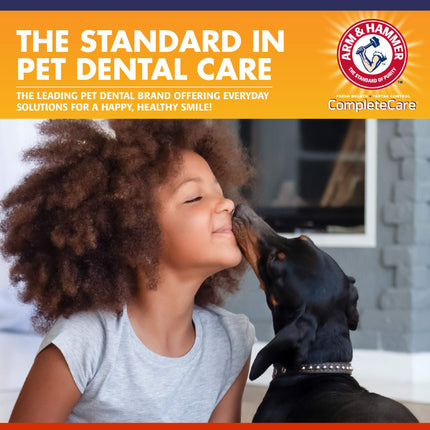 Arm & Hammer Complete Care Dog Dental Kit 2.5oz Chicken Flavored Dog Toothpaste, Double Side Dog Toothbrush, Rubber Dog Finger Brus Arm & Hammer Baking Soda Enhanced Formula