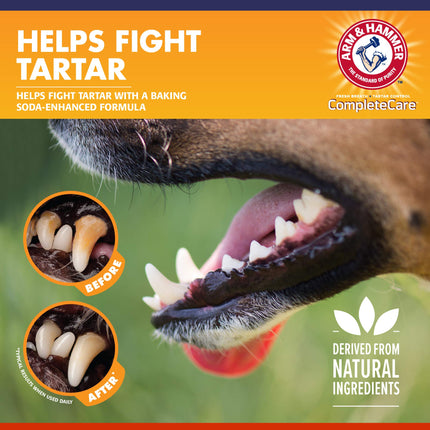 Arm & Hammer Complete Care Dog Dental Kit 2.5oz Chicken Flavored Dog Toothpaste, Double Side Dog Toothbrush, Rubber Dog Finger Brus Arm & Hammer Baking Soda Enhanced Formula
