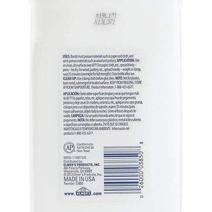 Elmer's Products E3820 Multi-Purpose Glue, 8 oz, White, 8 Fl Oz