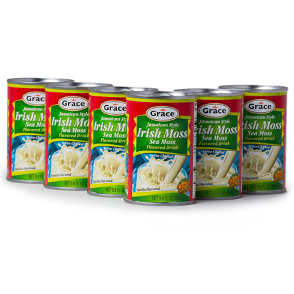 Grace Jamaican Style Irish Moss Drink 9.6oz - 6 Pack - Authentic Jamaican Sea Moss Drink - Vanilla Flavored Sea Moss Beverage