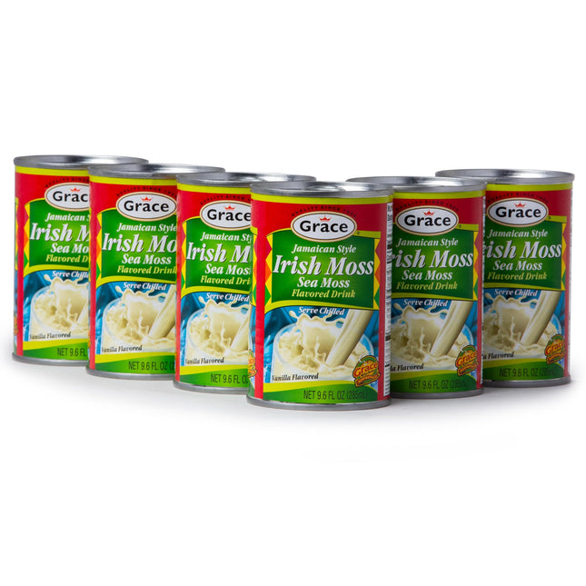 Grace Jamaican Style Irish Moss Drink 9.6oz - 6 Pack - Authentic Jamaican Sea Moss Drink - Vanilla Flavored Sea Moss Beverage