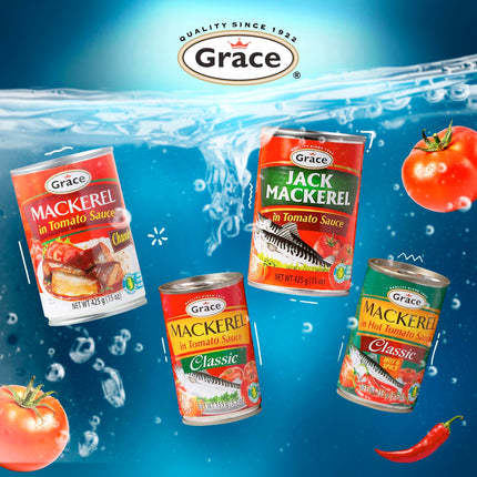 Grace Chunky Mackerel In Tomato Sauce 15oz - 2 Pack - Canned Mackerel