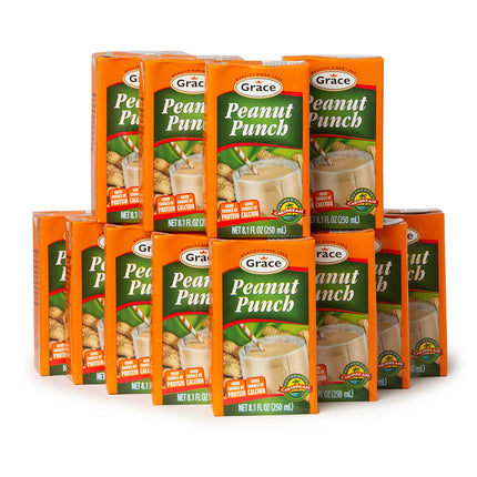 Grace Jamaican Peanut Punch Drink 330ml - 6 Pack - Authentic Jamaican Food Drink - Caribbean Peanut Punch Jamaica Drink