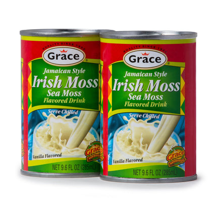 Grace Jamaican Style Irish Moss Drink 9.6oz - 6 Pack - Authentic Jamaican Sea Moss Drink - Vanilla Flavored Sea Moss Beverage