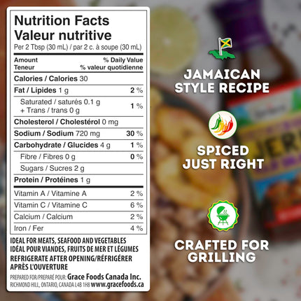 Grace Jamaican Style Jerk BBQ 16oz - 2 Pack Jamaican Jerk Seasoning, Marinade & Dipping Sauce - Best Hot Barbecue Sauce -