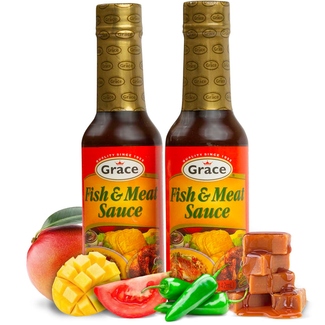 Grace Fish and Meat Sauce 4.8oz - Jamaican Seafood Seasoning & Meat Marinade - Caribbean Fish Sauce for Cooking or as a Chicken Marinade - Mild Jamaican Marinade & Seafood Sauce
