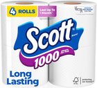 Scott 1000 Sheets Per Roll Toilet Paper, 4 Rolls, Bath Tissue