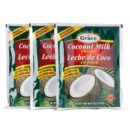 Grace Coconut Milk Powder 1.76oz - 6 Pack - Leche de Coco en Polvo - Caribbean Powdered Coconut Milk - No Preservatives, No Refrigeration - Just Add Water - Milk Substitute - Coffee Creamer