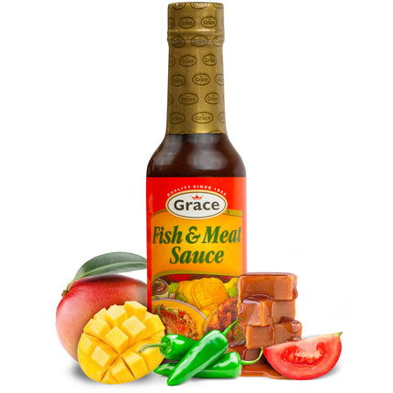 Grace Fish and Meat Sauce 4.8oz - Jamaican Seafood Seasoning & Meat Marinade - Caribbean Fish Sauce for Cooking or as a Chicken Marinade - Mild Jamaican Marinade & Seafood Sauce