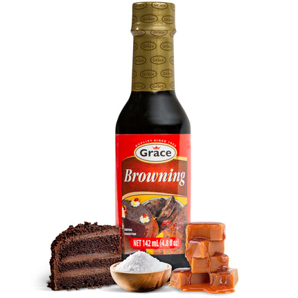 Grace Browning Sauce Jamaican 4.8oz - 2 Pack Browning Sauce for Grilling & Baking Jamaican Food - Jamaican Seasoning Sauce for Beef Gravy Vegetarian Gravy Brown Gravy Sauce & Oxtail Seasoning Jamaican