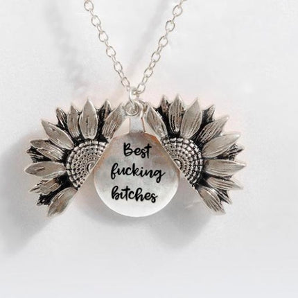 Sunflower Double-layer Lettering Necklace