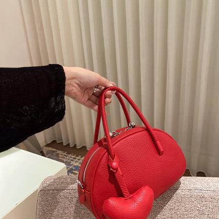 2024 Handbag For WomenLuxury Desinger Heart Crossbody Bag Solid Concise Ladies Femlae Bag