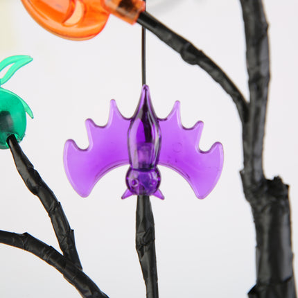 2Pack 1.97FT Lighted Halloween Trees Halloween Indoor Decorations Black Halloween Tree Lights With Timer Adjustable Twigs For Tabletop Party