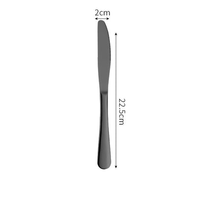 Stainless Steel Cutlery Set Titanium-Plated Black Four-Piece Cutlery