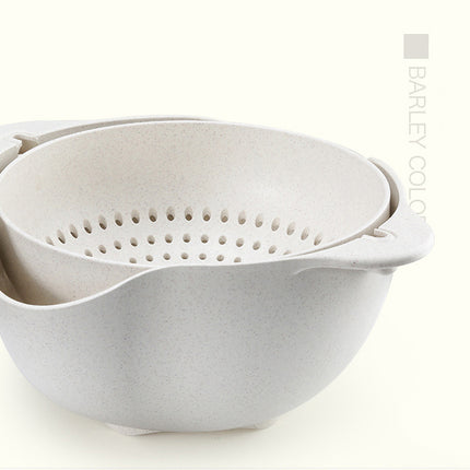 Double thickening drain basket washing basket kitchen drain basin creative fruit bowl
