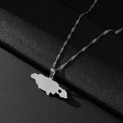 All-match Jamaica Map Geometric Pendant Necklace
