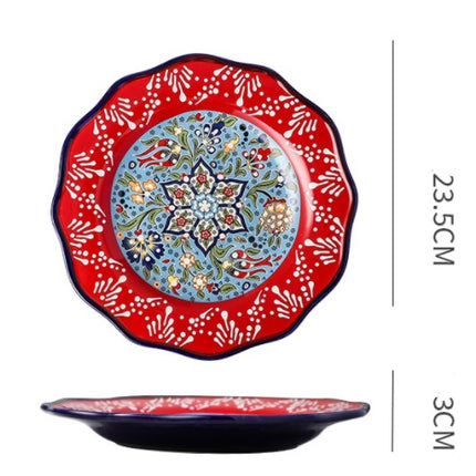 Underglaze Ceramic Tableware Bohemian Household Dishes
