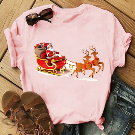 Christmas Print Ladies  Short Sleeve