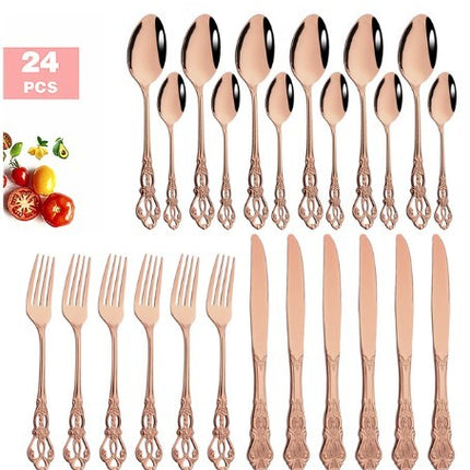 Stainless Steel Cutlery Spoon West Dinnerware Set Gold Plated