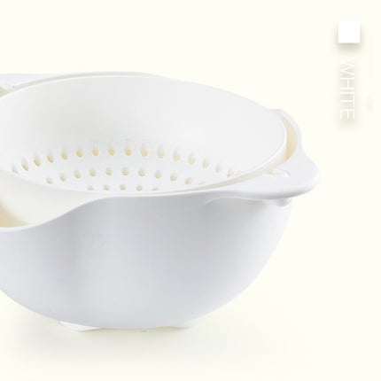Double thickening drain basket washing basket kitchen drain basin creative fruit bowl