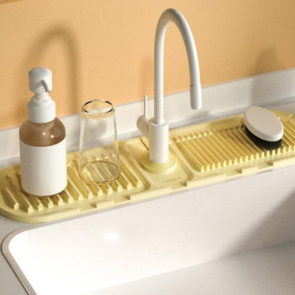Heightened Slope Faucet Water Draining Pad