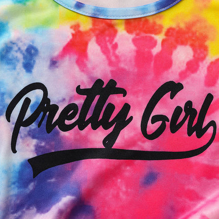 Girls' Spring Fall Outfit Set Pretty Girl Letter Print Long Sleeve Pullover Top & Matching Pants