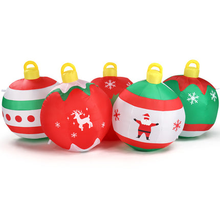 6.9ft, Five Christmas Balls, Five LED Lights, Bundle Pocket, Christmas Inflatable Decoration