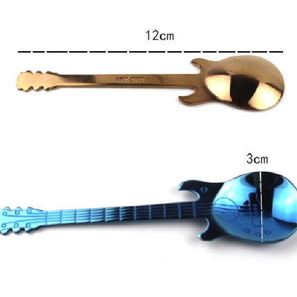 Guitar Coffee Spoon Set Stainless Steel Dessert Ice Cream Spoon Tea Spoon Coffee Accessories