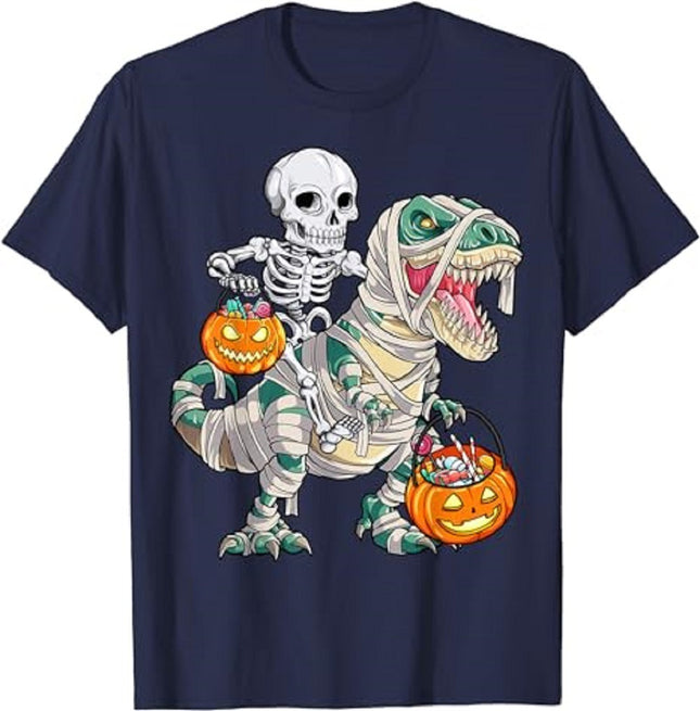 Mummy Dinosaur Tyrannosaurus Rex Halloween Pumpkin T-shirt