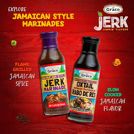 Grace Jamaican Style Jerk BBQ 16oz - 2 Pack Jamaican Jerk Seasoning, Marinade & Dipping Sauce - Best Hot Barbecue Sauce -