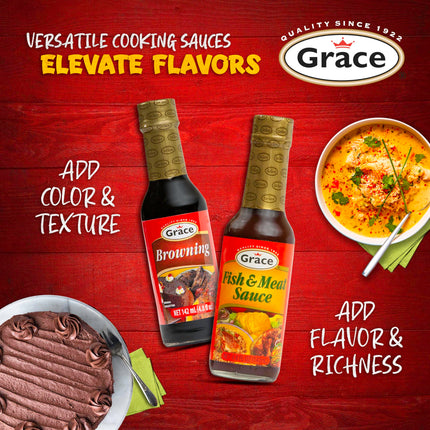 Grace Fish and Meat Sauce 4.8oz - Jamaican Seafood Seasoning & Meat Marinade - Caribbean Fish Sauce for Cooking or as a Chicken Marinade - Mild Jamaican Marinade & Seafood Sauce