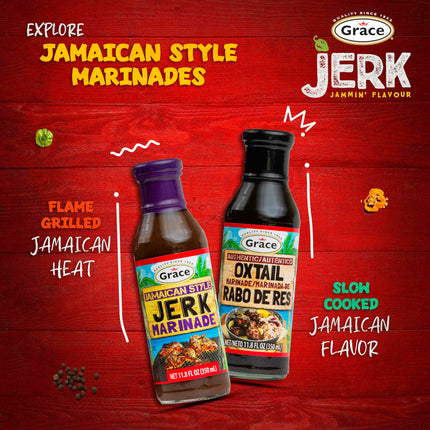 Grace Jamaican Style Jerk BBQ 16oz - 2 Pack Jamaican Jerk Seasoning, Marinade & Dipping Sauce - Best Hot Barbecue Sauce -