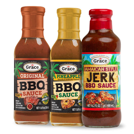 Grace Jamaican Style Jerk BBQ 16oz - 2 Pack Jamaican Jerk Seasoning, Marinade & Dipping Sauce - Best Hot Barbecue Sauce -
