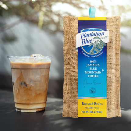 PREMIUM PLANTATION BLUE TRADITION CLASS EXPERIENCE 100% Jamaica Blue Mountain Coffee Medium Roasted and Ground (16oz)