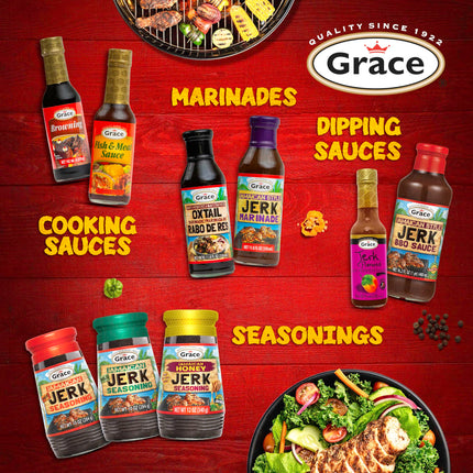 Grace Fish and Meat Sauce 4.8oz - Jamaican Seafood Seasoning & Meat Marinade - Caribbean Fish Sauce for Cooking or as a Chicken Marinade - Mild Jamaican Marinade & Seafood Sauce