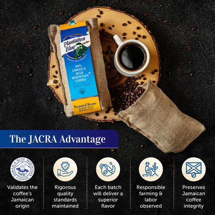 PREMIUM PLANTATION BLUE TRADITION CLASS EXPERIENCE 100% Jamaica Blue Mountain Coffee Medium Roasted and Ground (16oz)